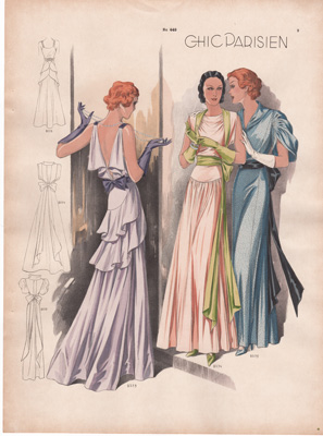 chic parisien fashion illustration 1934